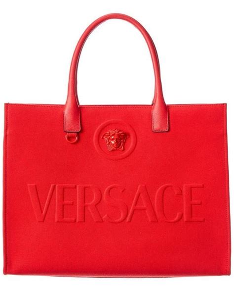 versace la medusa bag red|Versace la medusa tote bag.